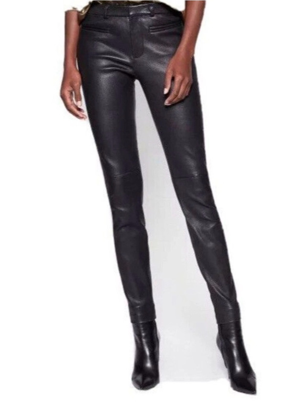Equipment Sylvanna Eclipse Dark Blue Lambskin Leather Trousers- Size 4